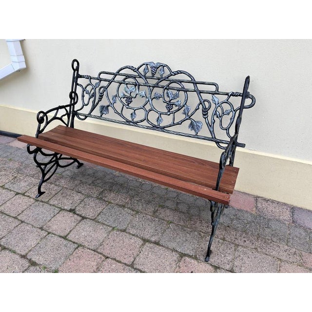 Antique Victorian Blacksmith-Made Cast Iron Garden Bench For Sale - Image 5 of 6