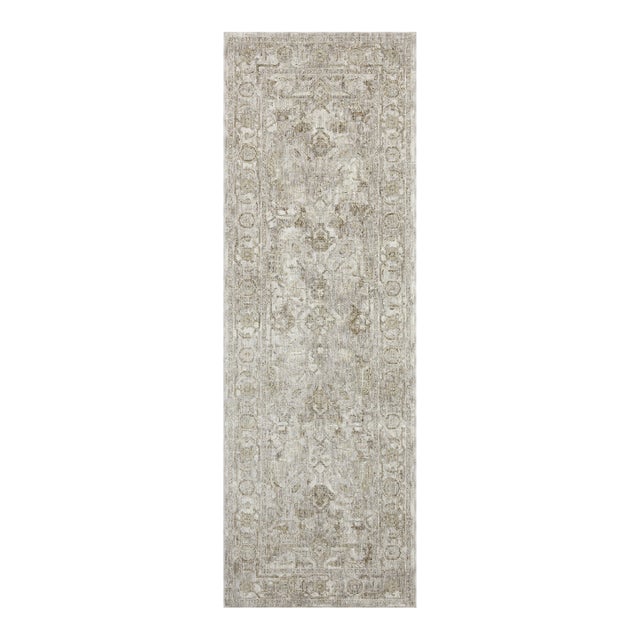 Amber Lewis x Loloi Honora Grey / Taupe 2'-7" x 8'-0" Runner Rug For Sale