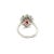 Red Antique Style Garnet and Zircon Halo Cluster Ring in Sterling Silve- Size 8.5 For Sale - Image 8 of 12
