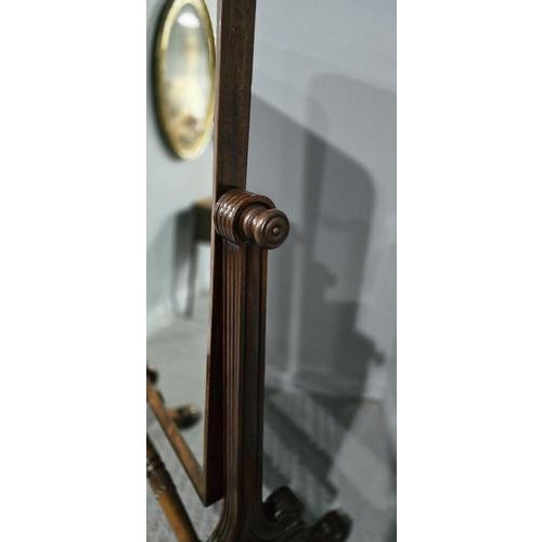 Regency Mahogany Cheval Mirror For Sale - Image 5 of 16