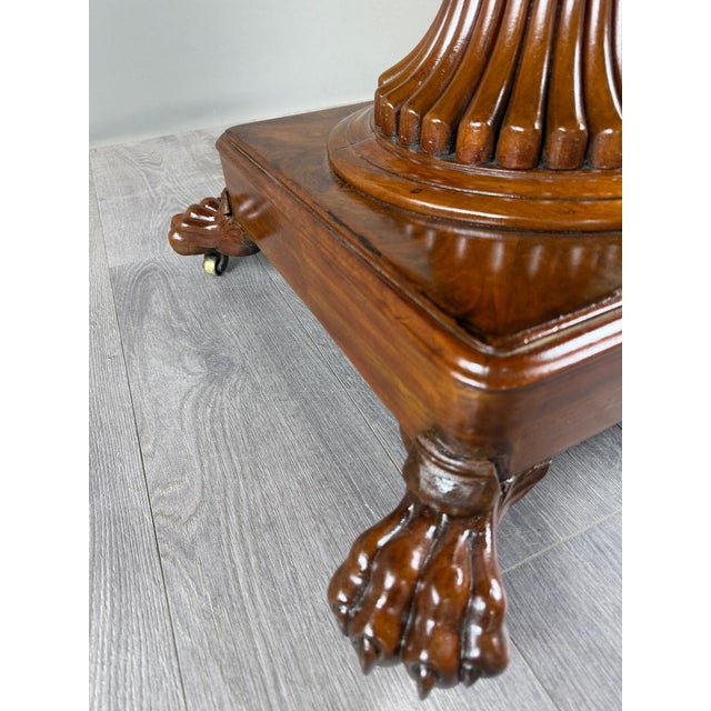 Wood 19th Century Empire Oval Table with Central Pedestal Base For Sale - Image 7 of 9