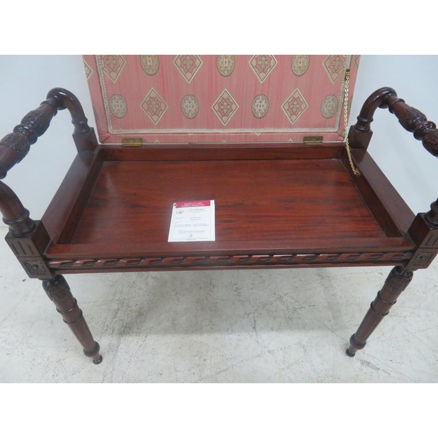 Sheraton Mahogany Carved Vanity Bench Chairish