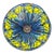 A striking Tiffany style leaded stained glass table lamp, featuring a conical shade adorned with a vibrant daffodil motif....