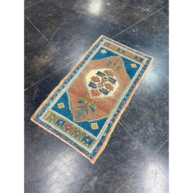 Early 21st Century Turkish Mini Rug Oriental Hand Knotted Vintage Rug 1'9" x 3'2" #17896 For Sale - Image 5 of 8