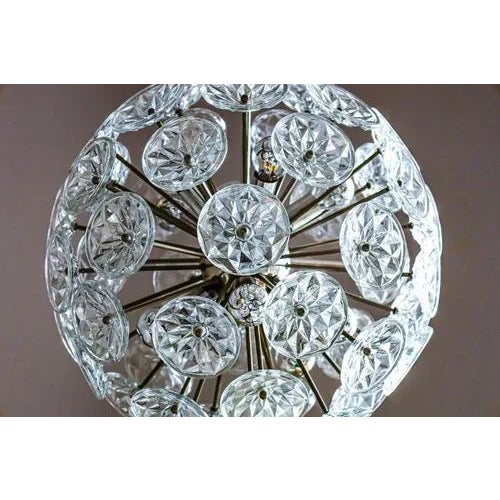 Starburst Chrome and Glass Chandelier from Val Saint Lambert, France, 1960s For Sale - Image 10 of 12