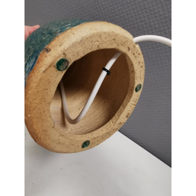 Very Helle Allpass Table Lamp in Turquoise/Bluish Partial Glaze, Denmark, 1970s For Sale - Image 10 of 11