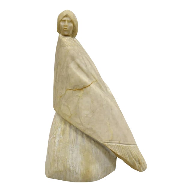 Late 20th Century Vintage Carved Alabaster American Indian Navajo Sculpture by Gregory Johnson For Sale