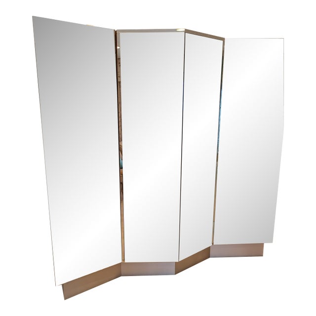 1980s 3 Piece Mirrored Wall Unit For Sale