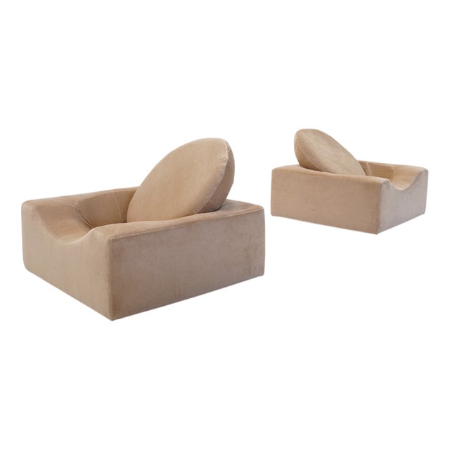 Modernist Lounge Chairs, France, 1970s, Set of 2 For Sale