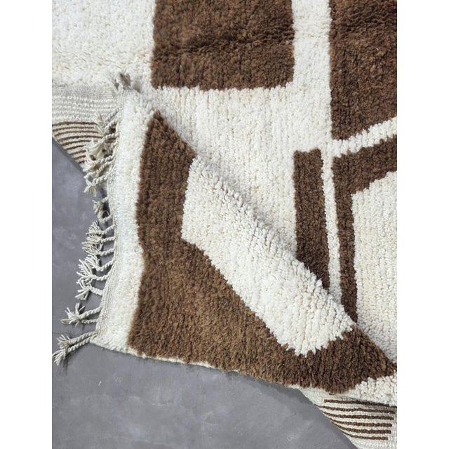 Brown Brown Moroccan Handmade Rug - 9.9 X 8.3 Ft For Sale - Image 8 of 8