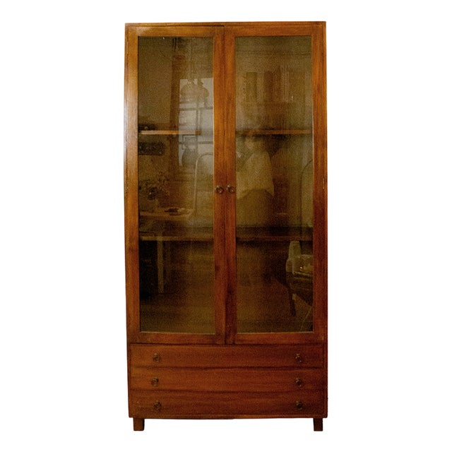 Spanish Teak Display Cabinet, 1990s For Sale