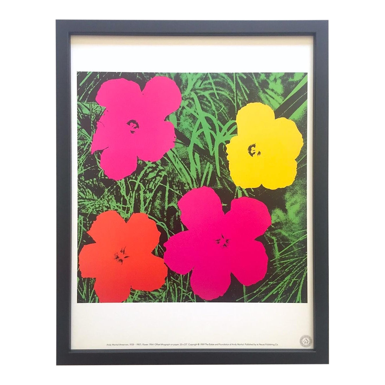Andy Warhol Estate Vintage 1989 Framed Pop Art Lithograph Print Flower 1964 Chairish