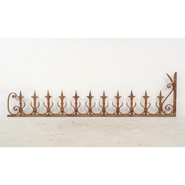 Tan Pair of Antique Gothic Revival Wrought Iron Roof Crestings For Sale - Image 8 of 10