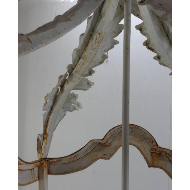 French White Cast Iron Lantern Chandelier For Sale - Image 10 of 11