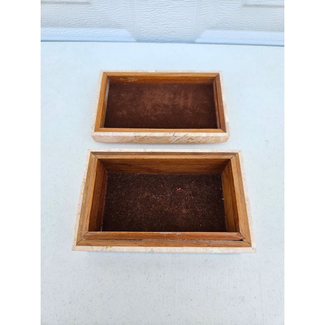 Peach Tessellated Stone Trinket Box For Sale - Image 14 of 16