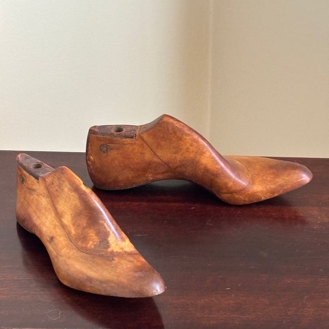Brown Circa 1900 Wooden Cobbler's Shoe Lasts -- A Pair For Sale - Image 8 of 18