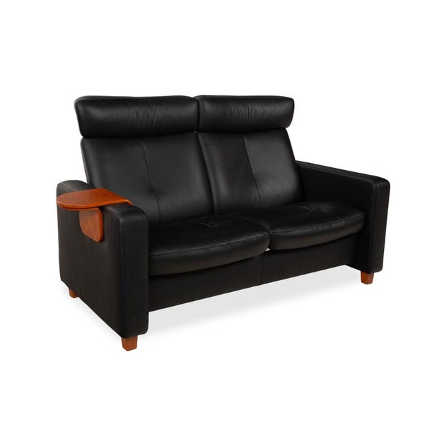 Modern Arion 2-Seater Sofa in Black Leather from Stressless For Sale - Image 3 of 15