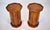 A pair of scalloped walnut pedestal end /side table cabinets with single door and impressive book-matched burl wood grains...