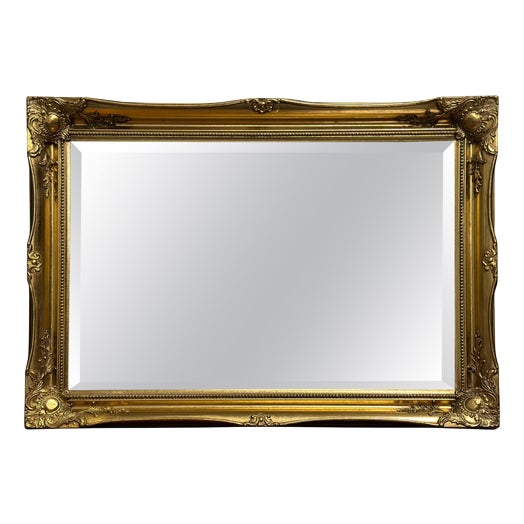 Vintage Gilt Wall Hanging Overmantel Mirror For Sale