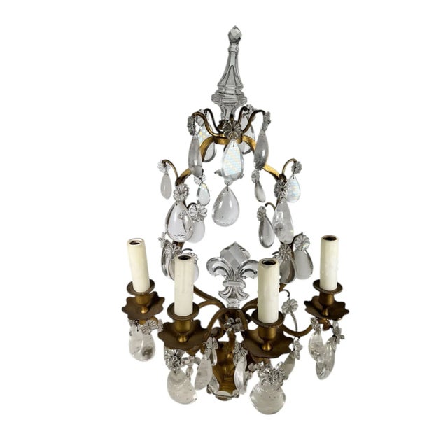 Late 19th Century French Rock Crystal Girandoles - A Pair For Sale - Image 4 of 12