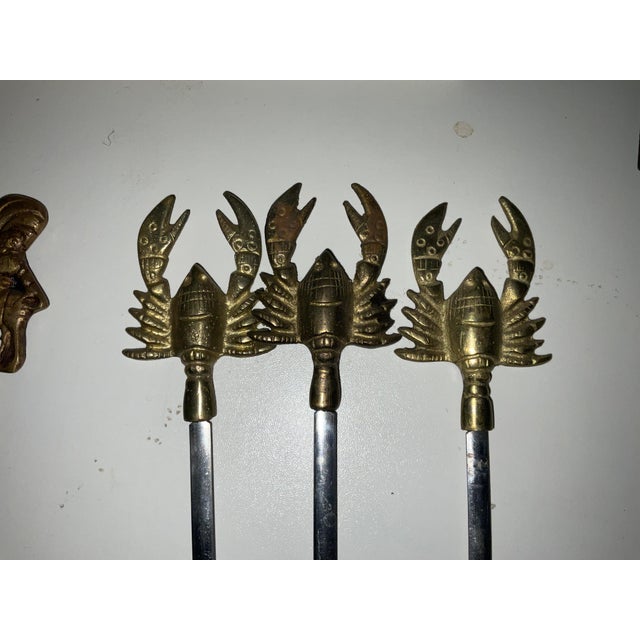 Mid 20th Century One Set of 18 Vintage Brass Turkish BBQ Skewers For Sale - Image 10 of 11