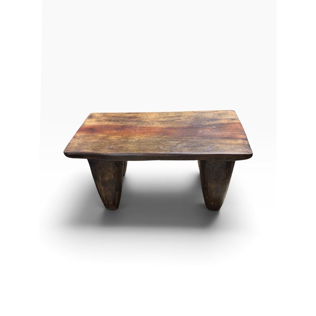 African Solid hand carfted of one piece of wood stool/table by the Senufo Cote D'ivoire . Senufo stools are never figural...