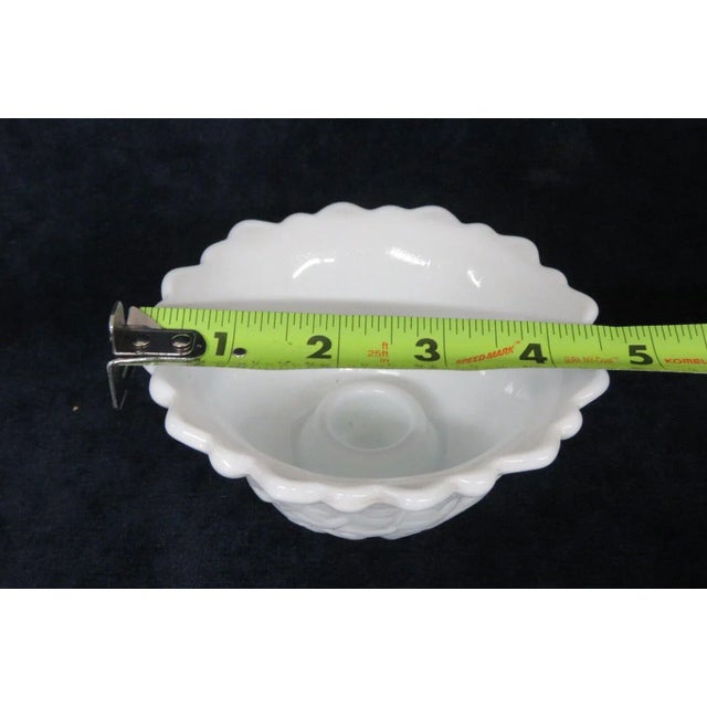 Glass Indiana Wild Rose White Milk Glass Candlestick Holder Bowl For Sale - Image 7 of 9