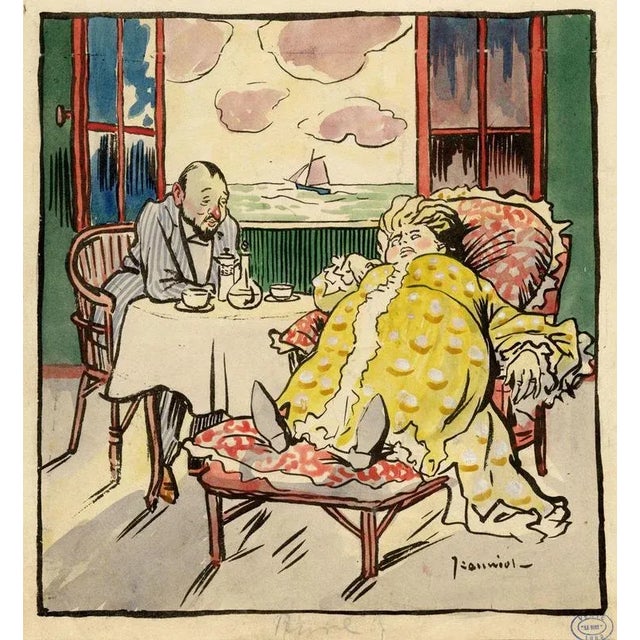 Pierre-Georges Jeanniot, Le Rire No.79, 1904, Proof Print & Gouache For Sale - Image 5 of 5