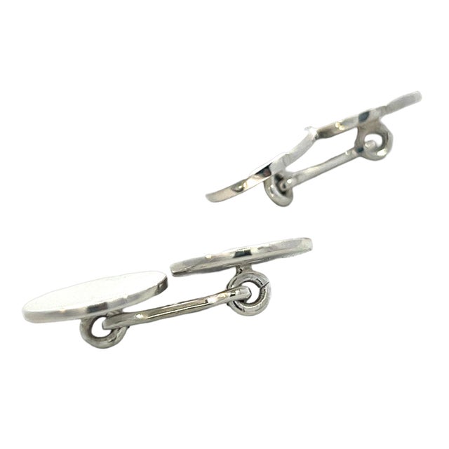 Silver Late 20th Century Tiffany & Co Estate Cufflinks Silver, A Pair For Sale - Image 8 of 10