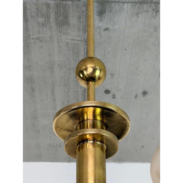 Art Deco Czech Polished Brass Chandelier, 1930s For Sale - Image 10 of 13
