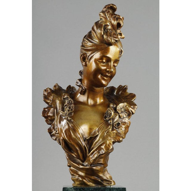 Belle-Epoque Bust of a Young Woman attributed to Victor Léopold Bruyneel, 1900 For Sale - Image 10 of 18