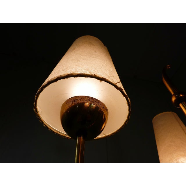 Finnish Brass Chandelier with Polyester Shades and Glass Diffusers, 1950s For Sale - Image 6 of 18