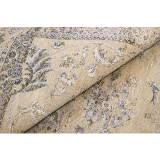 Transitional Pasargad Home Transitional Silver Area Rug-8' 0'' X 9'10'' For Sale - Image 3 of 5