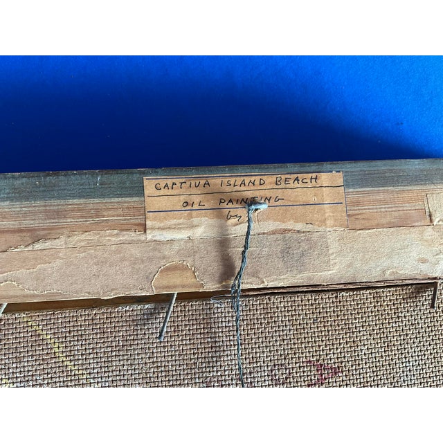 Wood Maybelle Stamper a Song of the Sea Oil Painting on Masonite Captiva Island 1966 For Sale - Image 7 of 7