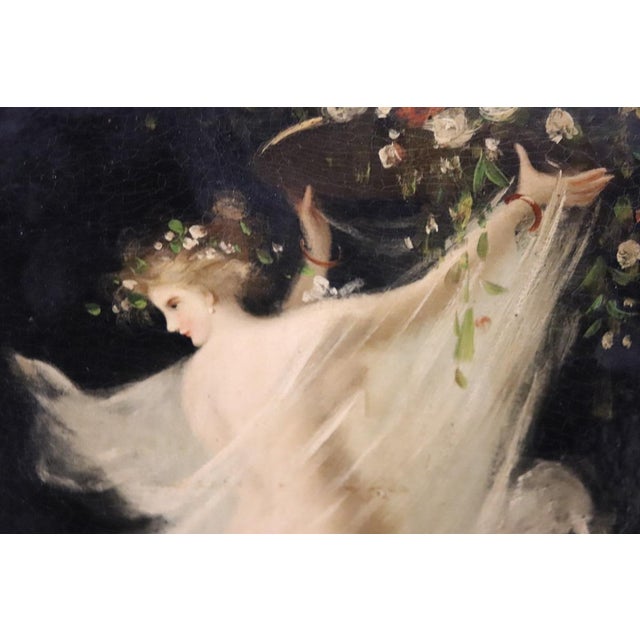 Allegory of Spring, Oil Painting on Board, 1800s, Framed For Sale - Image 9 of 10