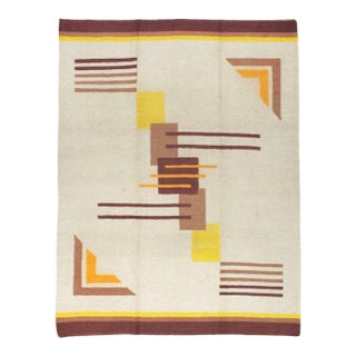 Galerie Shabab Collection Mid-20th Century Indian Flatweave Dhurrie Room Size Carpet For Sale