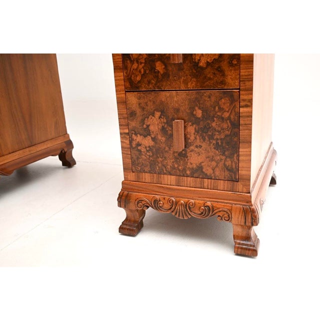 Art Deco Burr Walnut Desk with Leather Top, 1930 For Sale - Image 10 of 11