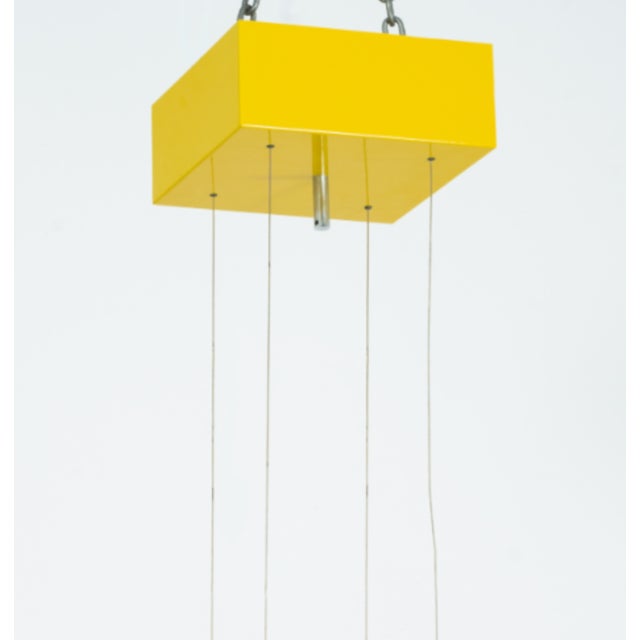 This striking "Hikari" model suspension lamp, designed by Ettore Sottsass and produced by Skipper, features a bold square...