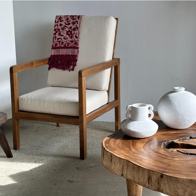 Brown Large Vintage Lounge Chair in Teak For Sale - Image 8 of 9