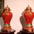 Pair of Chinese Cloisonné Vases | Red Ground Dragon & Phoenix Motif With Stands For Sale In Los Angeles - Image 6 of 9