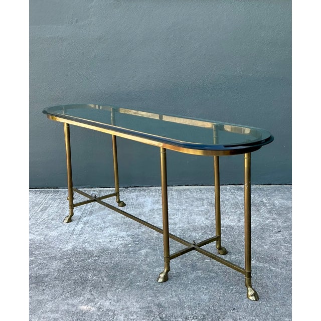 Vintage Brass Hoof Console Table For Sale - Image 11 of 12