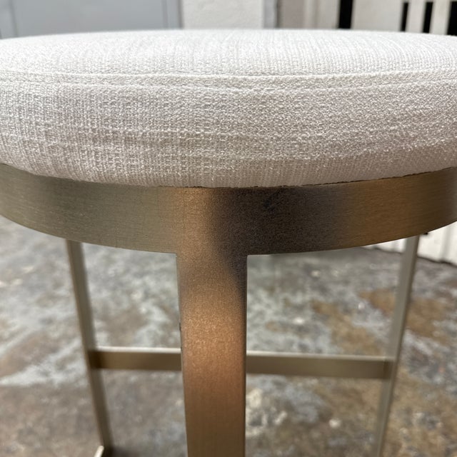 Uttermost Ivanna Counter Stool, White/Silver For Sale - Image 9 of 12