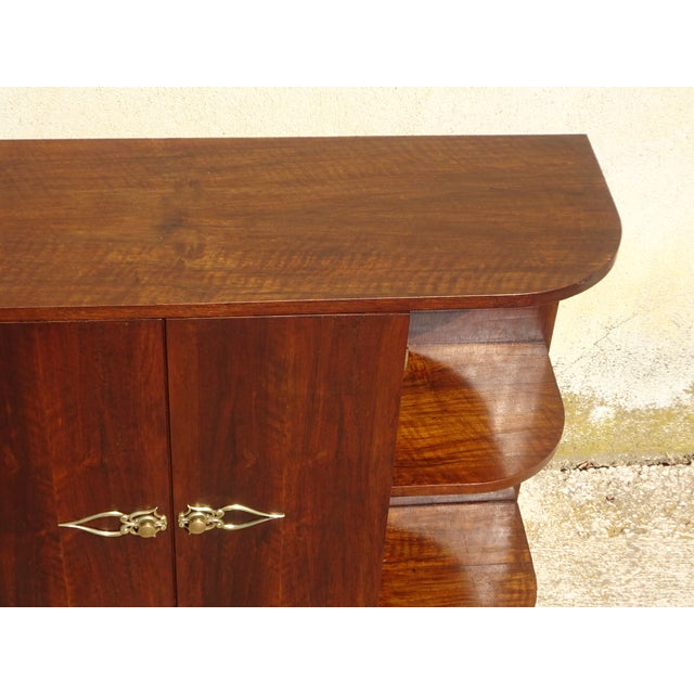 Wood Small Art Deco Walnut Bookcase, 1940s For Sale - Image 7 of 18