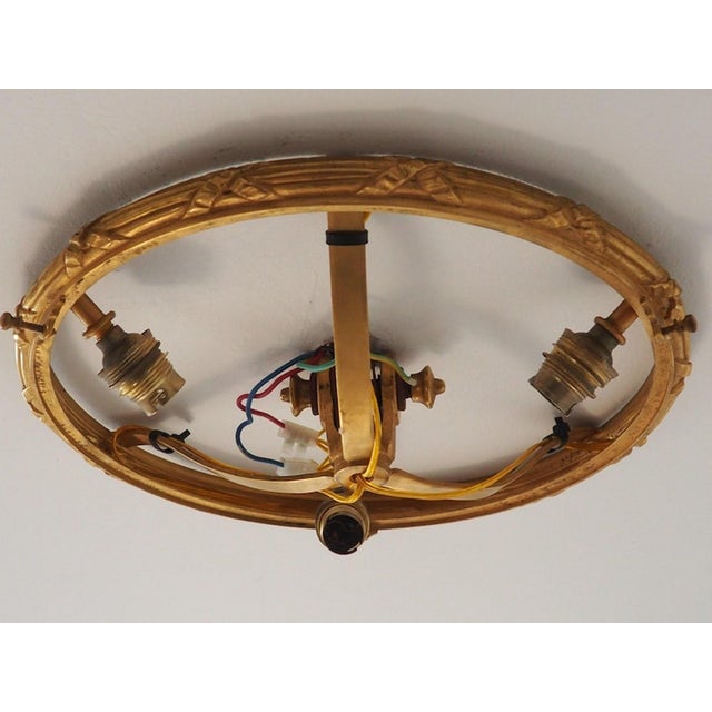 French Empire Bronze Cut Glass Ceiling Light For Sale - Image 9 of 11