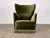 1950s Mid-Century Modern Scandinavian Wingback Lounge Chair in Green Velvet, 1950s For Sale - Image 5 of 13