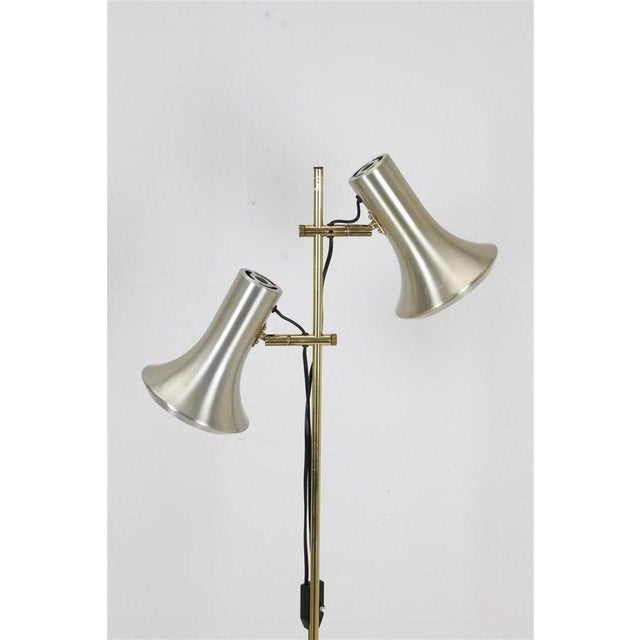 Mid-Century Modern Mid-Century Danish Modern Gilt Floor Lamp from Lyskær Belysning, 1970s For Sale - Image 3 of 14