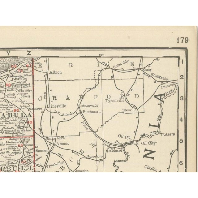Paper Antique Map of Ohio The Buckeye State by Rand McNally, 1899 For Sale - Image 7 of 12