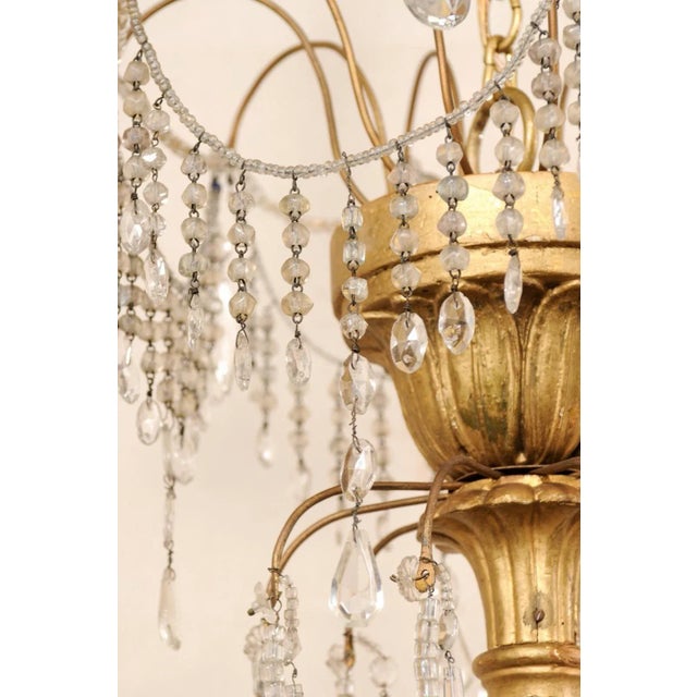 Mid 20th Century Italian Crystal & Gilt Chandelier For Sale - Image 9 of 11