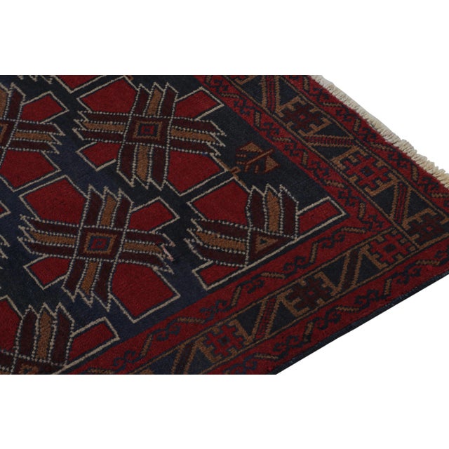 Rug & Kilim’s Baluch Tribal Rug With Burgundy and Navy Blue Geometric Patterns For Sale In New York - Image 6 of 8