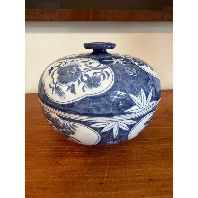 Ceramic Maitland Smith Large Chinoiserie Blue & White Porcelain Centerpiece Bowl With Lid For Sale - Image 7 of 10
